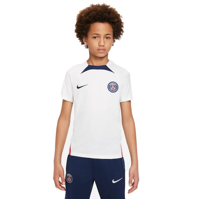 Children's Short-Sleeved Football Shirt Nike Paris Saint-Germain Strike White
