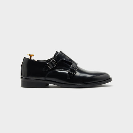 Scarpa doppia fibbia in 100% pelle-0
