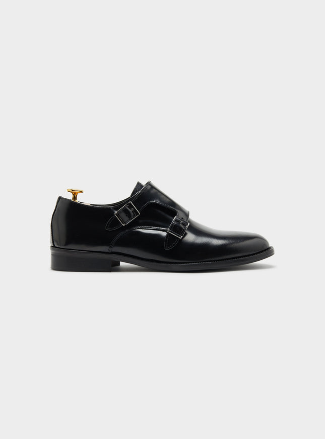 Scarpa doppia fibbia in 100% pelle-0
