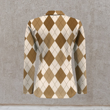 Knitted Blazer With Notched Collar And Chic Print For A Sophisticated Look