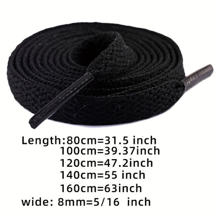 4 Paar Platte Schoenveters, 5/16" Brede Schoenveters voor Atletische Hardloop Sneakers Schoenen Laars Veters, Zonder Batterij - XdropX
