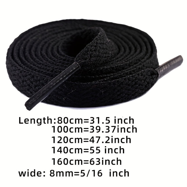 4 Paar Platte Schoenveters, 5/16" Brede Schoenveters voor Atletische Hardloop Sneakers Schoenen Laars Veters, Zonder Batterij - XdropX