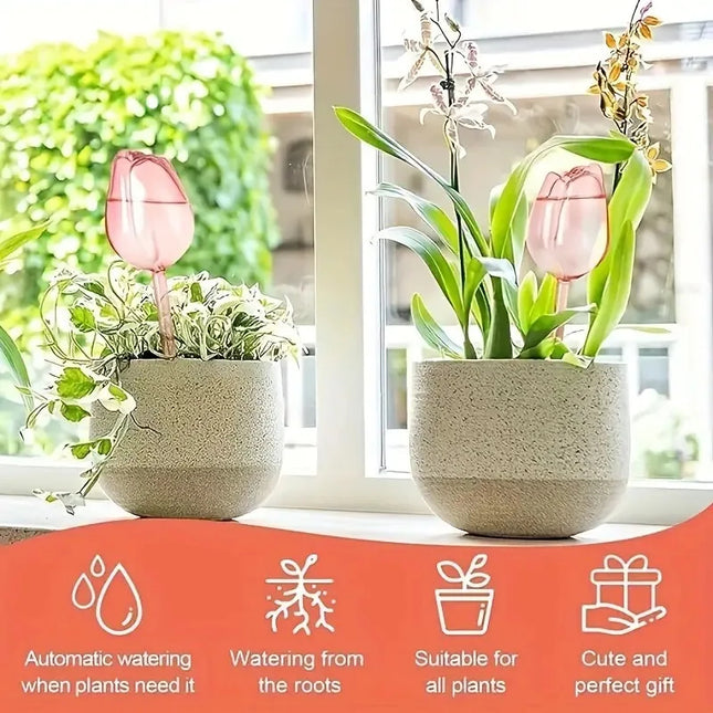 Pink Tulip Plant Watering Balls Suitable For Indoor And Outdoor Plants Automatic Plant Drippers Automatic Watering - XdropX