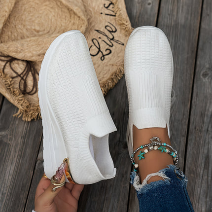 Dames 2025 Nieuwe Lente/Herfst Cross-Border Mode Effen Kleur Casual Schoenen, Veelzijdig Mesh Ademend Dikke Zool Antislip Lichtgewicht Casual Schoenen, Damesschoenen, Sneakers - XdropX