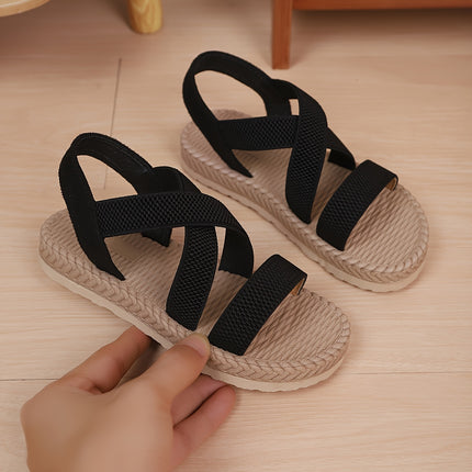 Zomer Meisjes Schoenen Elastische Band Comfortabel Ontwerp Veelzijdige Hak Elastische Band Kruis Elastische Band Design Modieuze Meisjes Zomer Zomer Comfortabele Leuke Schoenen Geschikt voor de Zomer