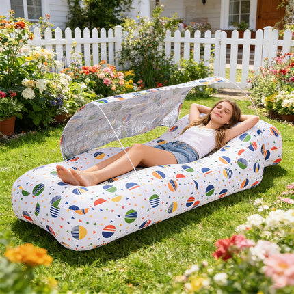Outdoor Inflatable Bed With A Sunshade Umbrella