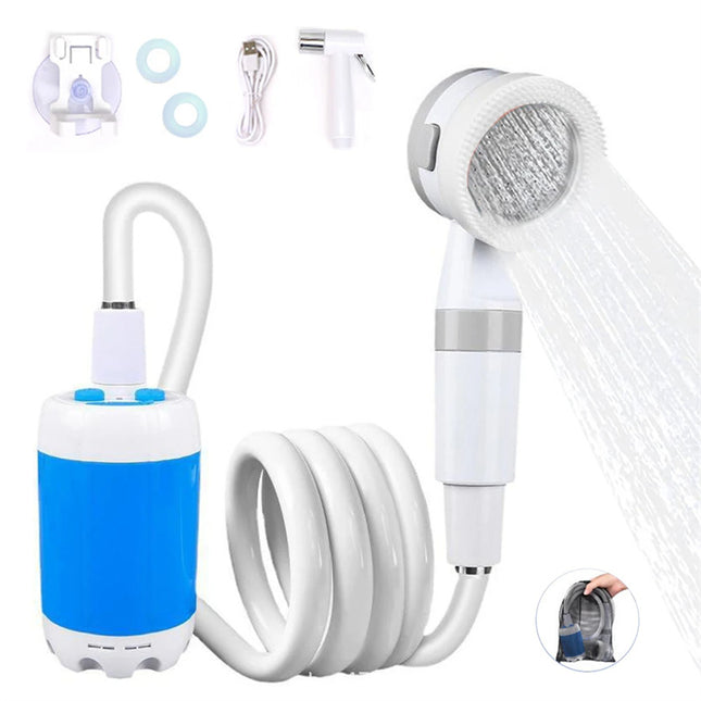 Outdoor Camping Shower Portable Electric Shower Gadgets Waterproof 5000mAh Rechargeable Battery Powered For Hiking Traveling - XdropX