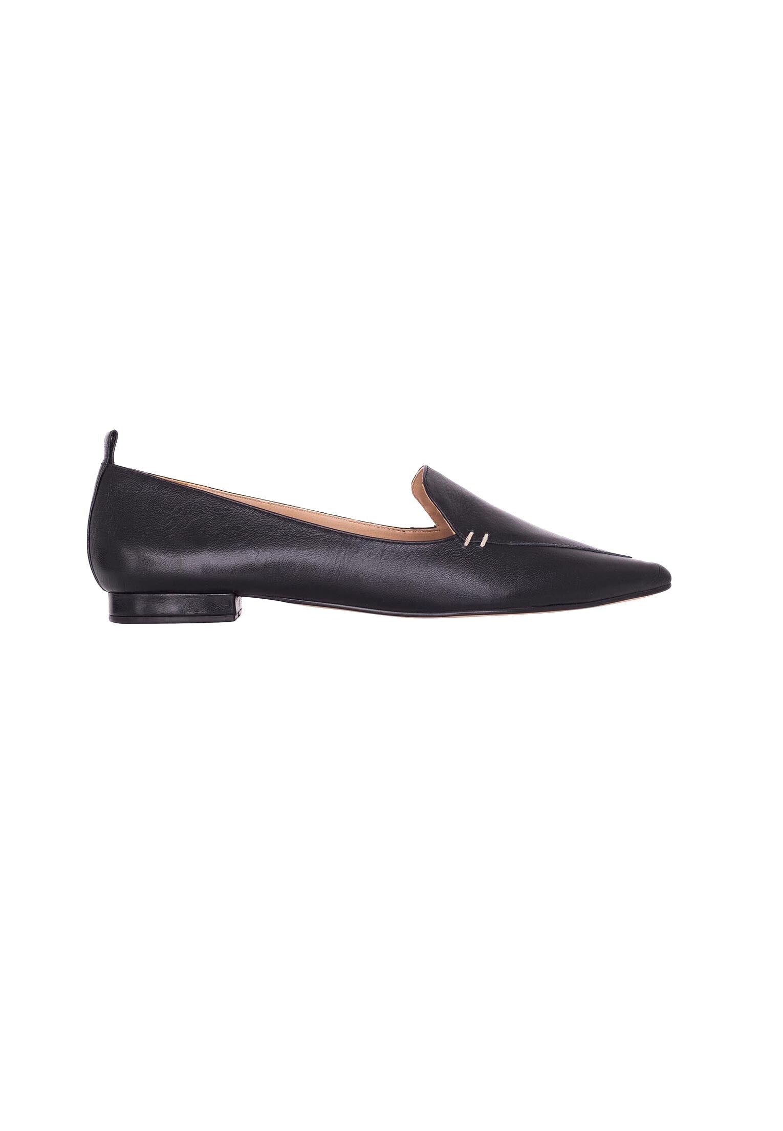Black Leather Ballerinas Butia – Women’s Pointed-Toe Flat Shoes-0