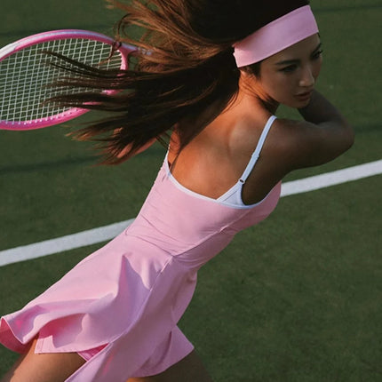 Color-Block Striped Tennis Dress-0
