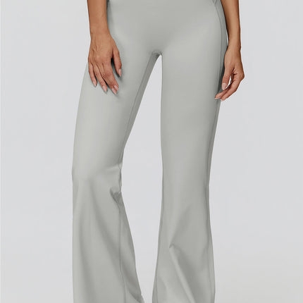 NakedFeel Contrast Ribbed Flare Pants-5