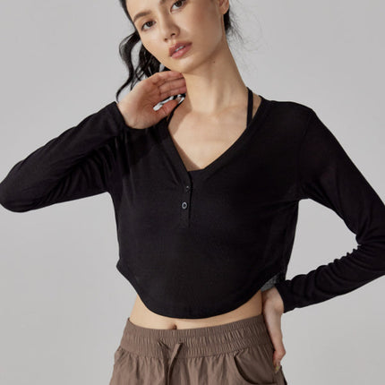 Cropped Long Sleeve Pullover-4