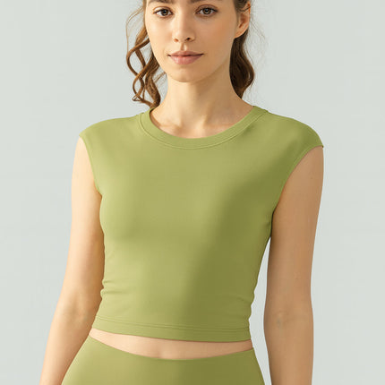Sculpted Backless Yoga Tee with Built-In Padding-5