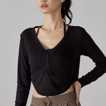 Cropped Long Sleeve Pullover-2