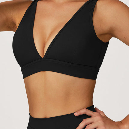 Sleek V-Neck Sports Bra-7