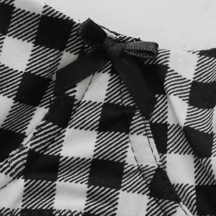 Sexy Bra Set, Plaid Style, Breathable Ultra-thin Anti-sagging Lingerie, Women's Underwear Set