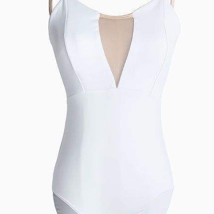 Zomerse ballet oefenoutfit voor volwassen vrouwen, met een V-hals design, geschikt voor kunstexamens en gymnastiek, inclusief een bodysuit met borstvullingen voor leraar training