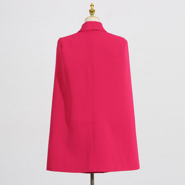 Elegant Loose Patchwork Waist-cropped Cape Blazer - XdropX