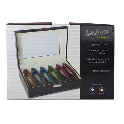 Deluxa Brillen Opbergdoos Voor 6 Brillen - Lederlook - XdropX