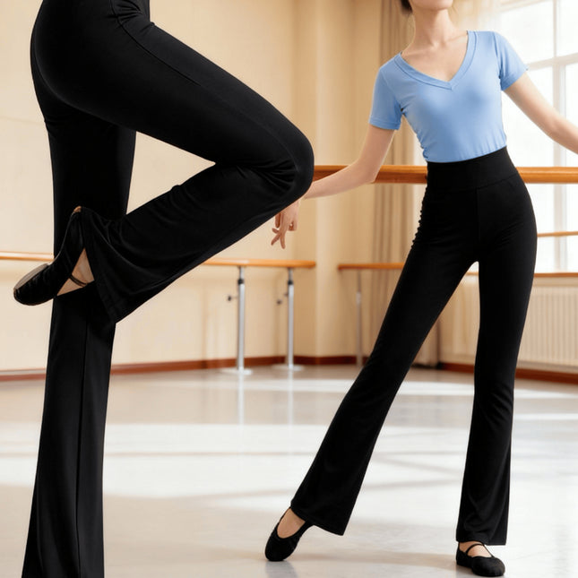 Dames High-Waisted Elastische Dansbroek, Ballet Moderne Dans Uitlopende Broek, Comfortabele en Training Broek, Modieuze Yoga Broek Leggings - XdropX