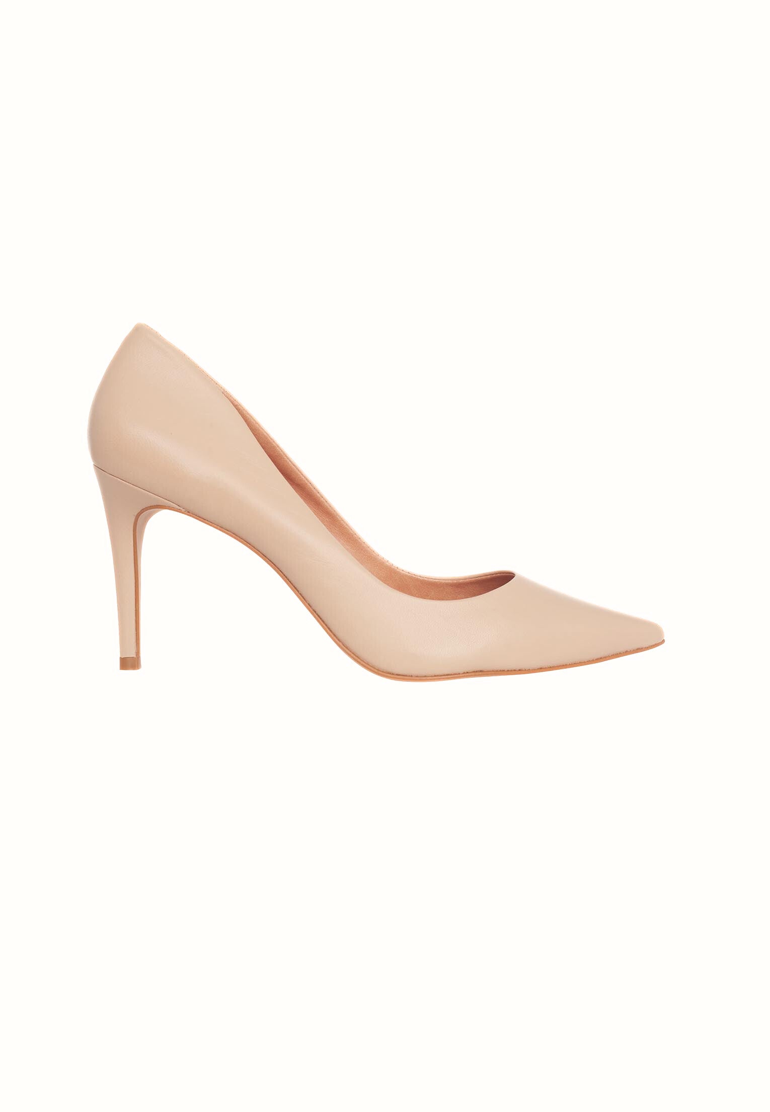 Classic Beige Leather Stiletto Pumps Tenate – 8.7cm Heel-0