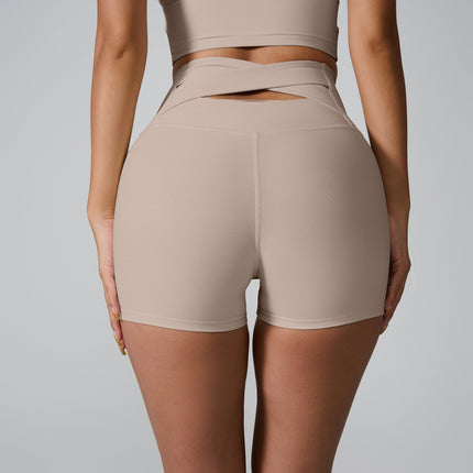 Cross-Back High-Waist Shorts-2