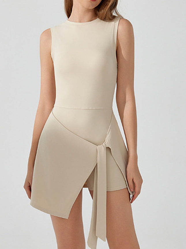 Layered Look Tie-Detail Dress-0