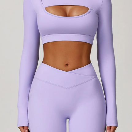 Power Petals Asym Long Sleeve Crop Top-0