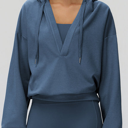 Oversized V-Neck Hoodie-0