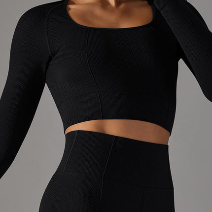 Textured Cropped Longsleeve-3