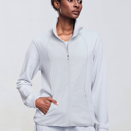 Waffle Stand-Neck Zip Jacket-2