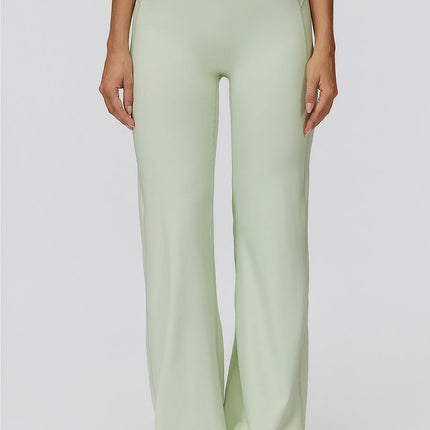 NakedFeel Contrast Ribbed Flare Pants-3