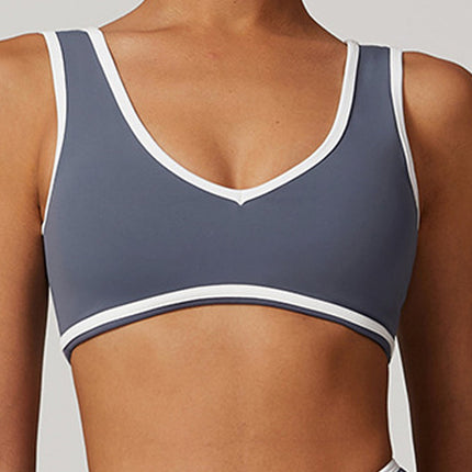 Colorblock Wide-Strap Sports Bra-3
