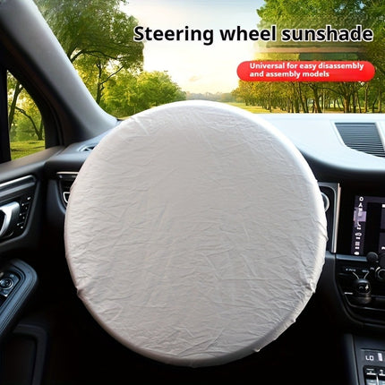 2 stuks Hoogwaardige Zonnescherm voor Autostuurwiel, 16,54-inch Universele Pasvorm, Hitte-isolerende Beschermer voor Dashboard en Voorruit, -Verbranding Auto-interieuraccessoire