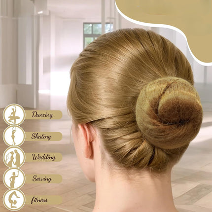 50-delige Haaraccessoireset: 25 Onzichtbare Mesh Haarnetjes en 25 U-vormige Haarclips, Geschikt voor Vrouwen, Balletproducties en Dans. Haarnet - 50,8 cm, Haarclip - 6,1 cm. Vakantiecadeau, Stijlvol voor op Reis
