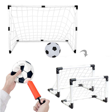 Football goal set with ball