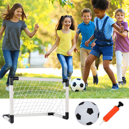 Football goal set with ball