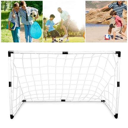 Football goal set with ball