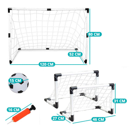 Football goal set with ball