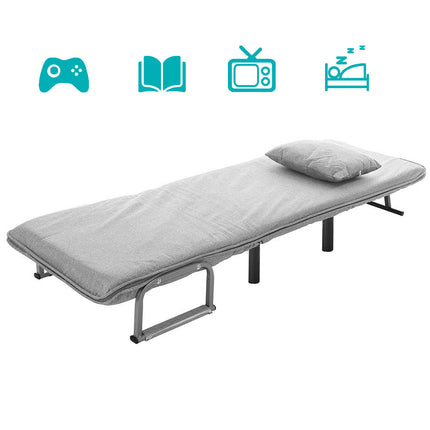 2-in-1 armchair bed, light grey-2