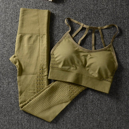 2 Piece Set Workout Clothes for Women Sports Bra and Leggings Set Sports Wear for Women Gym Clothing Athletic Yoga Set-2