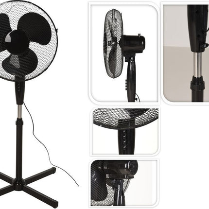 Excellent Electrics Staande Ventilator - 40Cm - 45W - 3 Snelheden - Zwart
