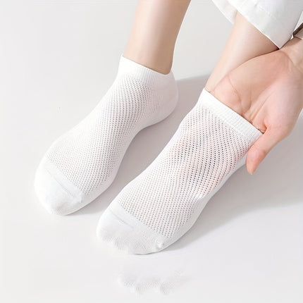 1/3/5/8 Paar Zomer Ademende Klassieke Boot Sokken, Comfortabel Casual, Lente/Herfst Zweetabsorberende Halfhoge Witte Multifunctionele Bootsokken