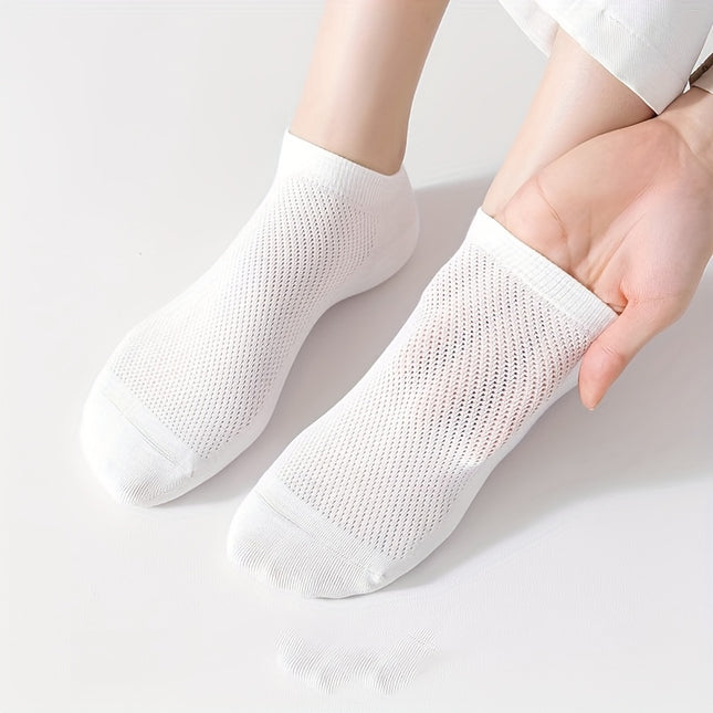 1/3/5/8 Paar Zomer Ademende Klassieke Boot Sokken, Comfortabel Casual, Lente/Herfst Zweetabsorberende Halfhoge Witte Multifunctionele Bootsokken - XdropX