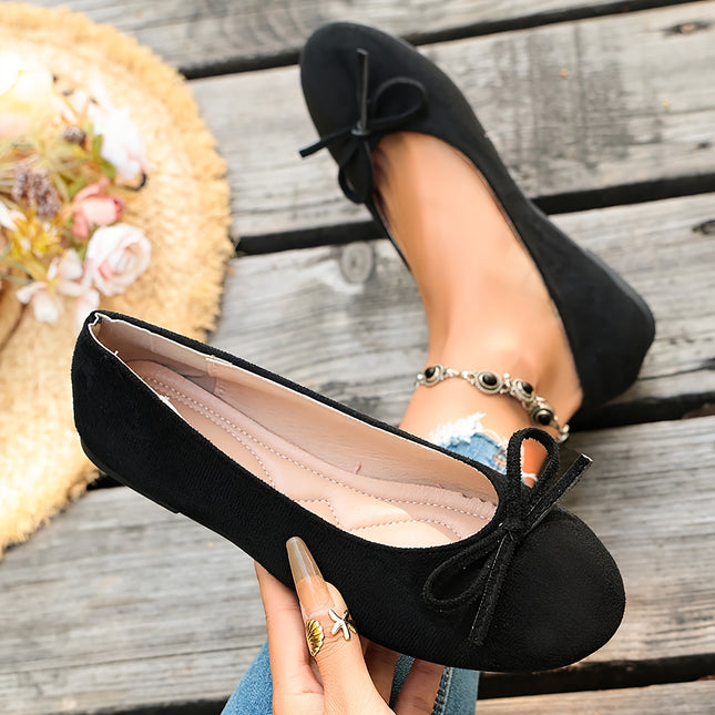 Dames (AGAQ European Special Line) Grote Maten Jane met Strikversiering Ronde Neus - Slip-on Platte Schoenen met Elastische Zool Geschikt voor Feesten, Bruiloften, Vrijetijdskleding, Macaronkleuren, Gedempte Binnenzool & Handwasbaar, Damesschoenen - XdropX