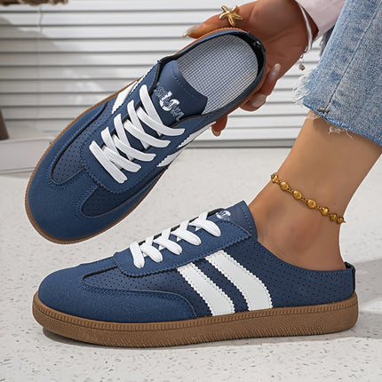 Vintage Lage Comfortabele Dames Ploegschaap Casual Halve, Klassieke Gestreepte Patchwork Beschikbaar in Meerdere Kleurengroepen, Luie Schoenen Geschikt voor Alle Seizoenen, Ideaal voor Dagelijkse Uitjes en Street Fashion Looks, Dames Schoenen - XdropX
