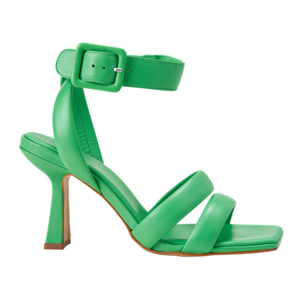 Green Calf Leather Sandals Uvaia – Women’s 8 cm Sculpted Heel with Ankle Strap-0