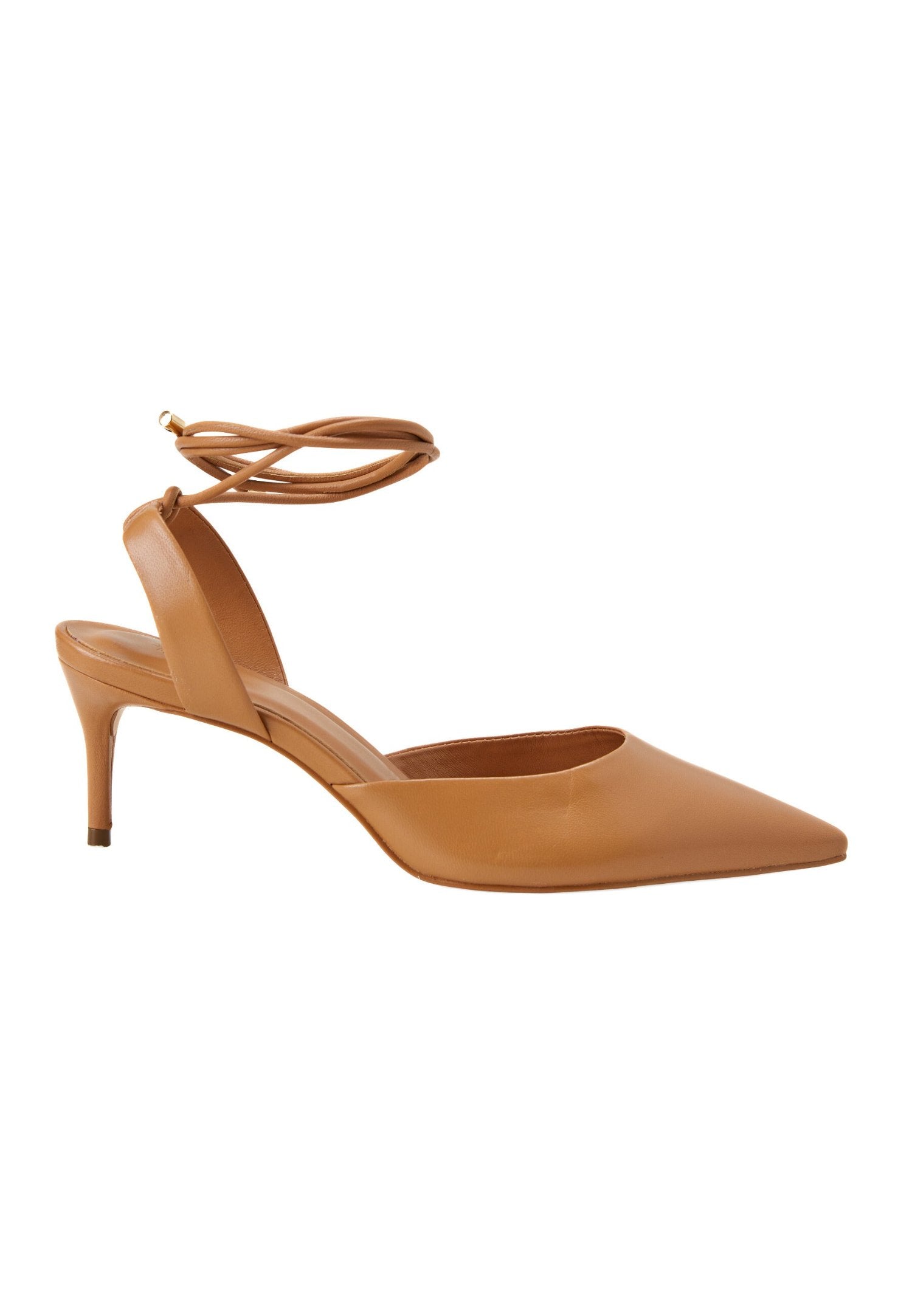 Brown Goat Leather Pointed Toe Heels – Elegant Women’s Pumps-0