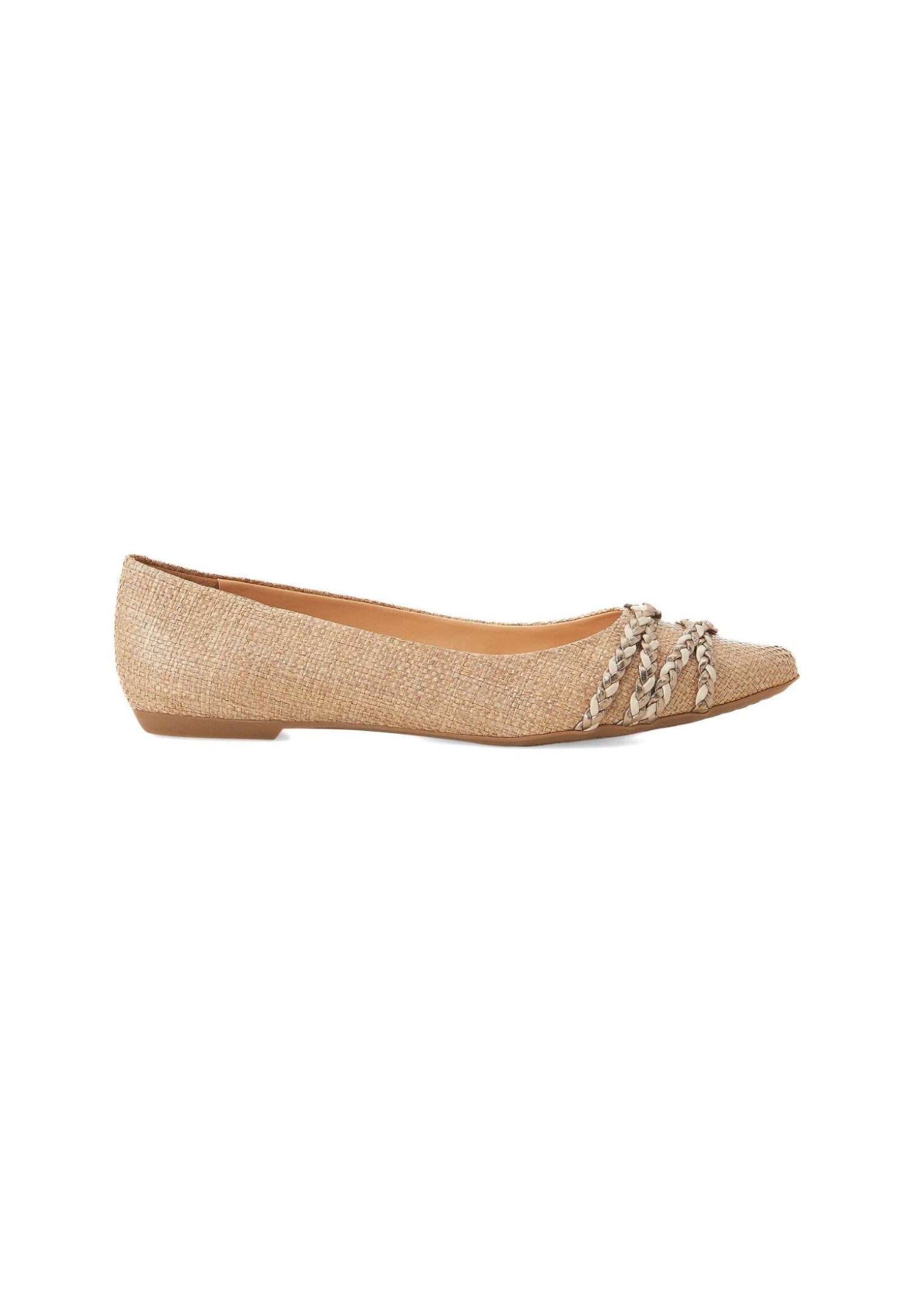 Beige Natural Raffia Ballerinas – Women’s Flats-0