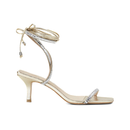 Golden Leather 8 cm Heeled Sandals – Handcrafted Open-Toe Design-0