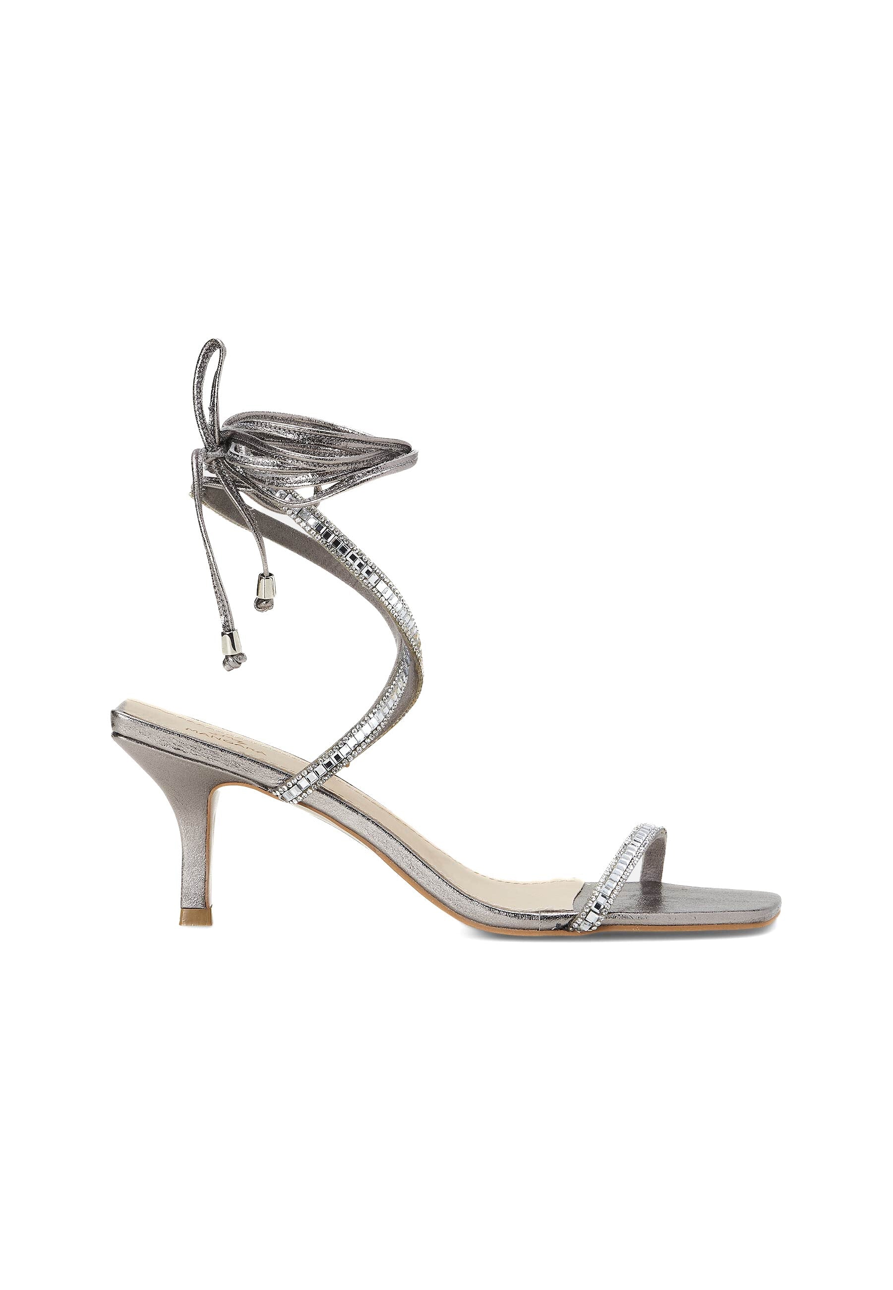 Golden Leather 8 cm Heeled Sandals – Handcrafted Open-Toe Design-3